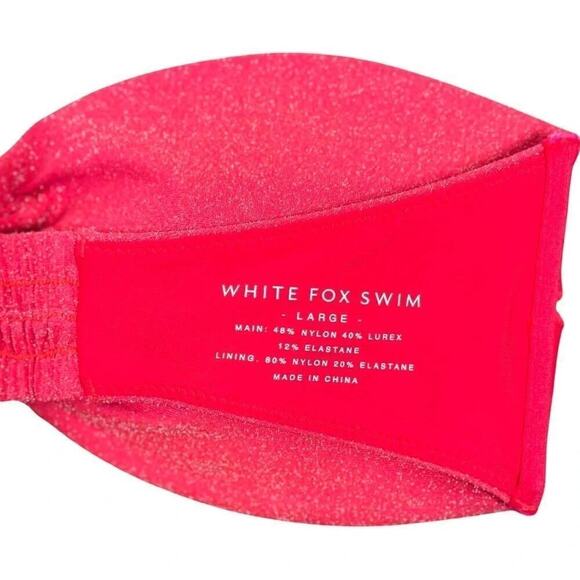 Women’s White Fox Boutique Sun-kissed Bikini Top Cherry Sparkles Size Large - Picture 2 of 7